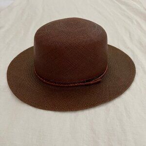 Goorin Bros Chocolate Brown Straw Hat - Small NEW - Perfect for Fall
